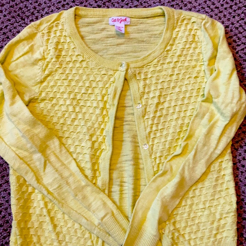 Bright yellow cardigan size 10/12